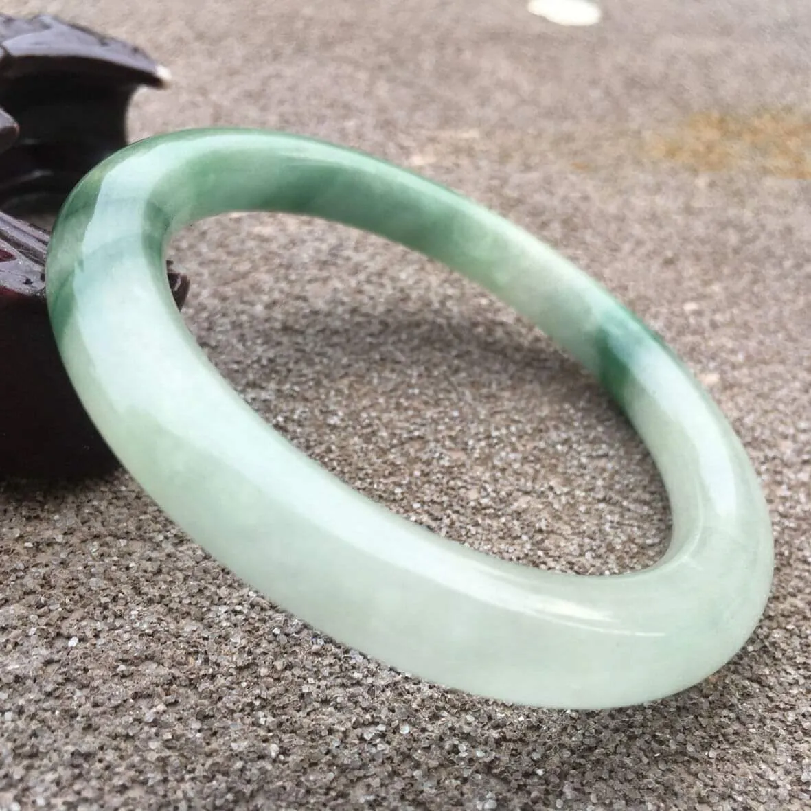 10% OFF- 56/57/58mm Certified Natural Jadeite Emerald A*Jade HandCarved Round Bracelet Bangle GX055
