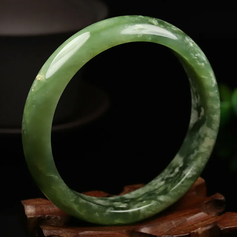 10% OFF- 58/59/60mm Certified Natural Emerald Xiu Jade*A Handcarved Bangle VV5024