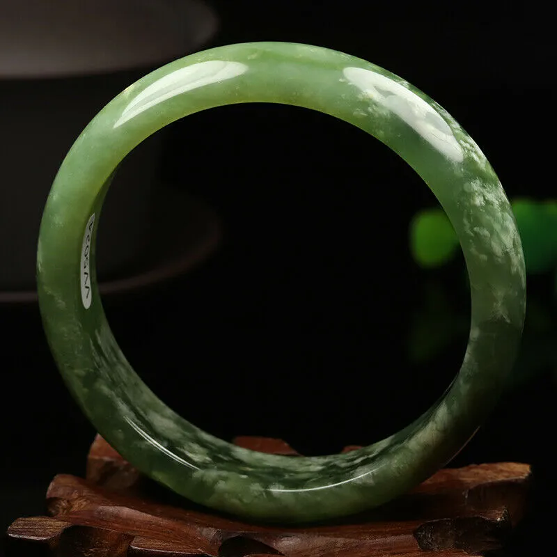 10% OFF- 58/59/60mm Certified Natural Emerald Xiu Jade*A Handcarved Bangle VV5024