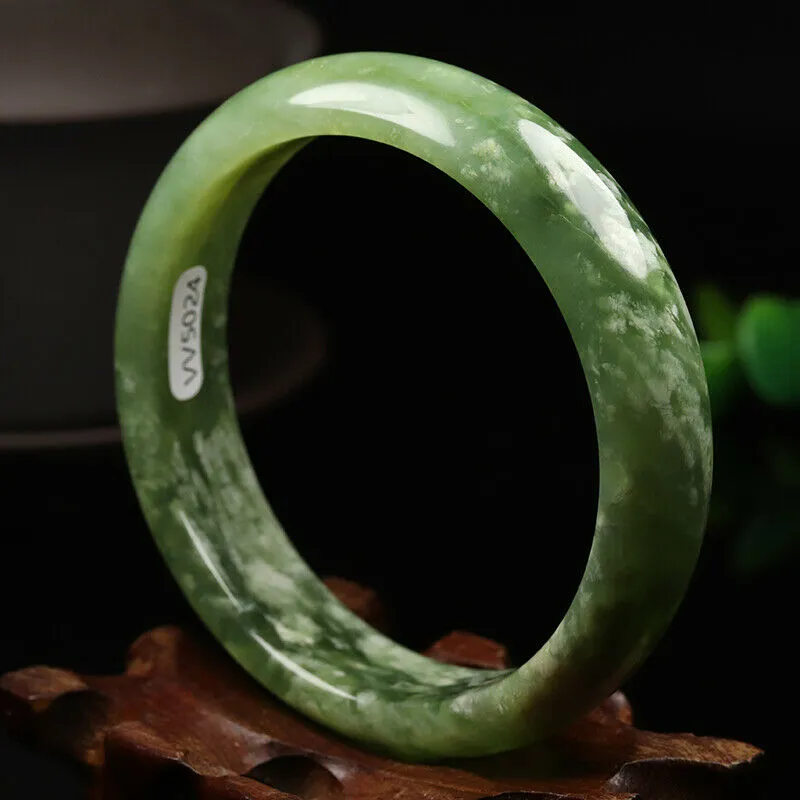 10% OFF- 58/59/60mm Certified Natural Emerald Xiu Jade*A Handcarved Bangle VV5024