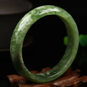 10% OFF- 58/59/60mm Certified Natural Emerald Xiu Jade*A Handcarved Bangle VV5024