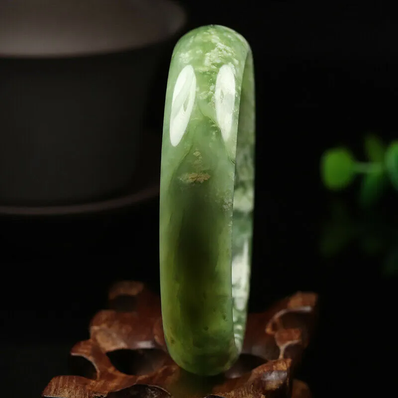 10% OFF- 58/59/60mm Certified Natural Emerald Xiu Jade*A Handcarved Bangle VV5024