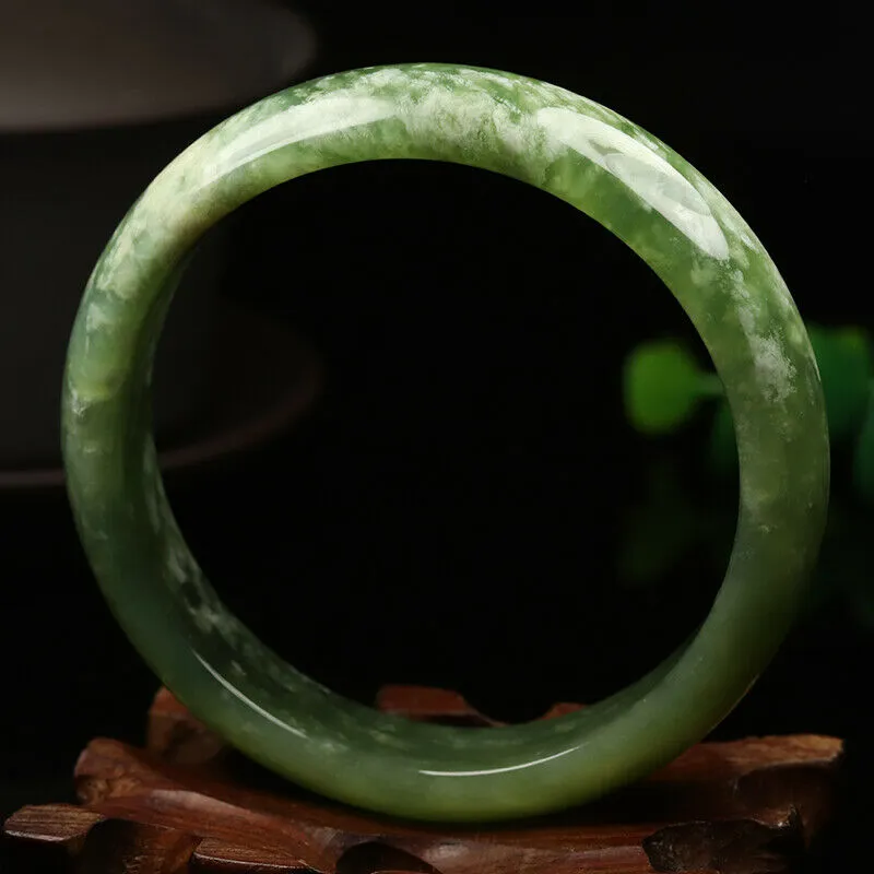10% OFF- 58/59/60mm Certified Natural Emerald Xiu Jade*A Handcarved Bangle VV5024