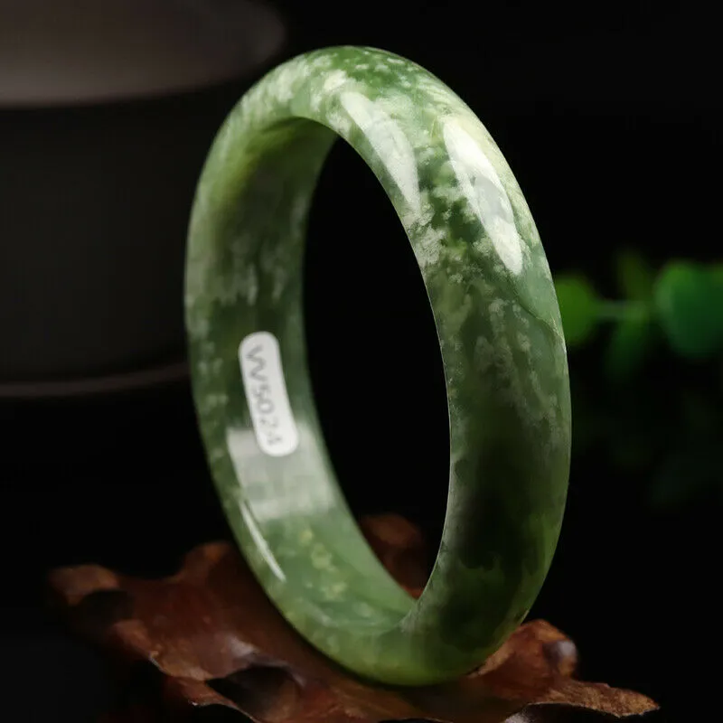 10% OFF- 58/59/60mm Certified Natural Emerald Xiu Jade*A Handcarved Bangle VV5024