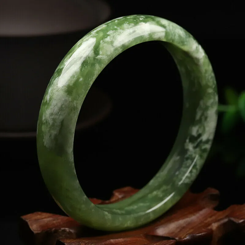 10% OFF- 58/59/60mm Certified Natural Emerald Xiu Jade*A Handcarved Bangle VV5024