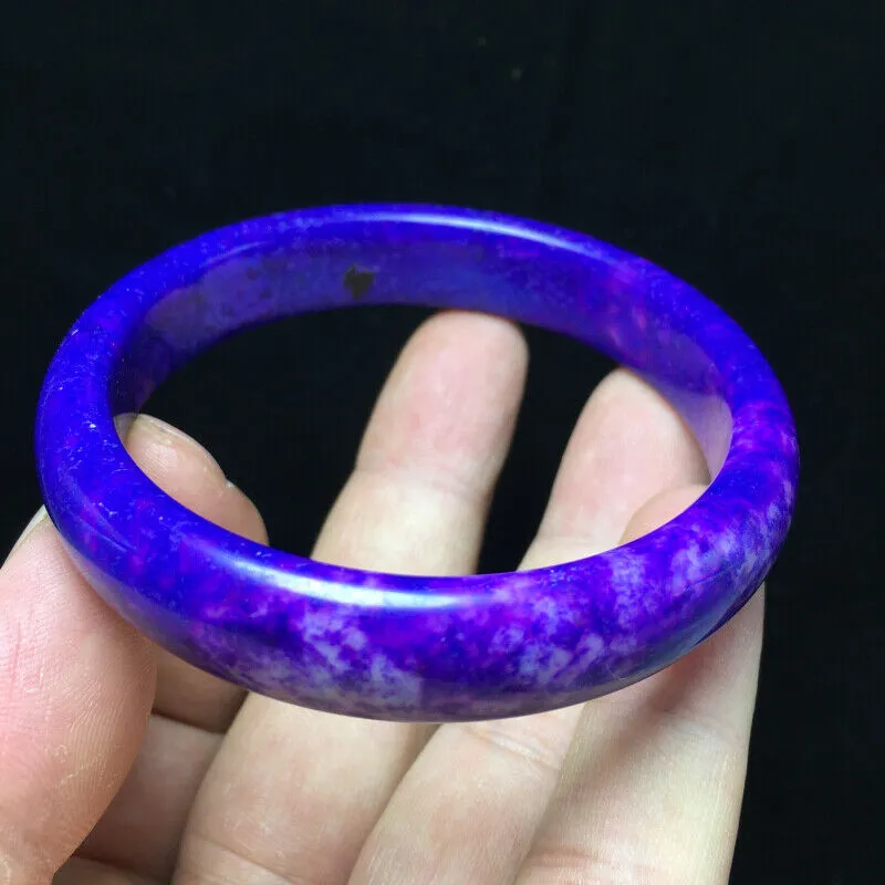 10% OFF- 58/59/60mm Certified Natural Lavender Purple Jadeite Emerald A*Jade Handcarved Lucky Bangle S11