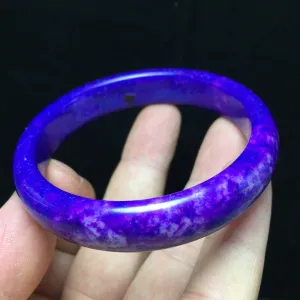10% OFF- 58/59/60mm Certified Natural Lavender Purple Jadeite Emerald A*Jade Handcarved Lucky Bangle S11