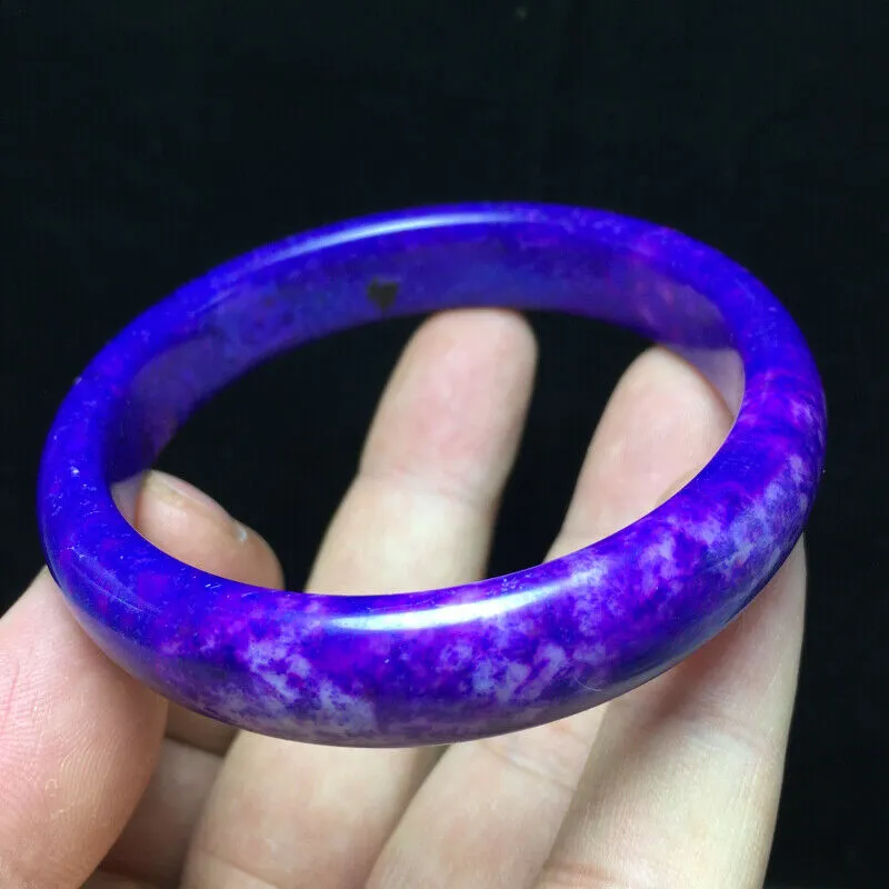 10% OFF- 58/59/60mm Certified Natural Lavender Purple Jadeite Emerald A*Jade Handcarved Lucky Bangle S11