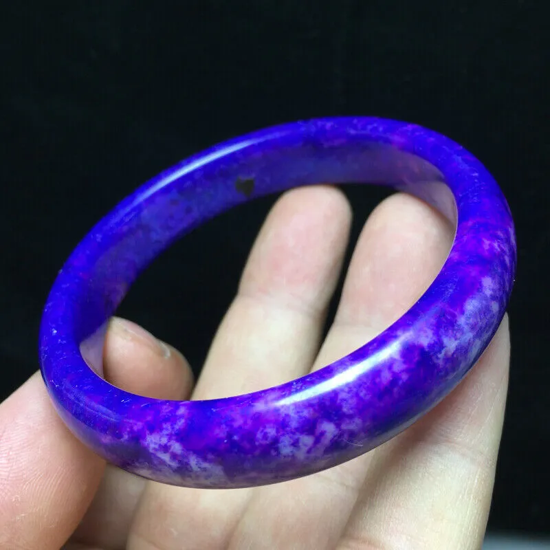 10% OFF- 58/59/60mm Certified Natural Lavender Purple Jadeite Emerald A*Jade Handcarved Lucky Bangle S11