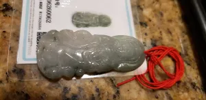 10% OFF- Certified Natural Jadeite Emerald A*Jade HandCarved Blessing Guanyin Pendant W0062