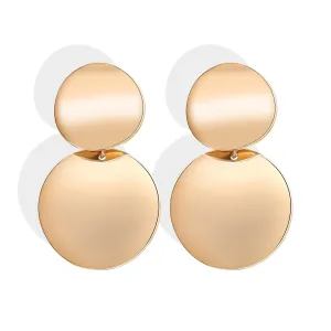 18K Gold-Plated Dual Circle Drop Earrings