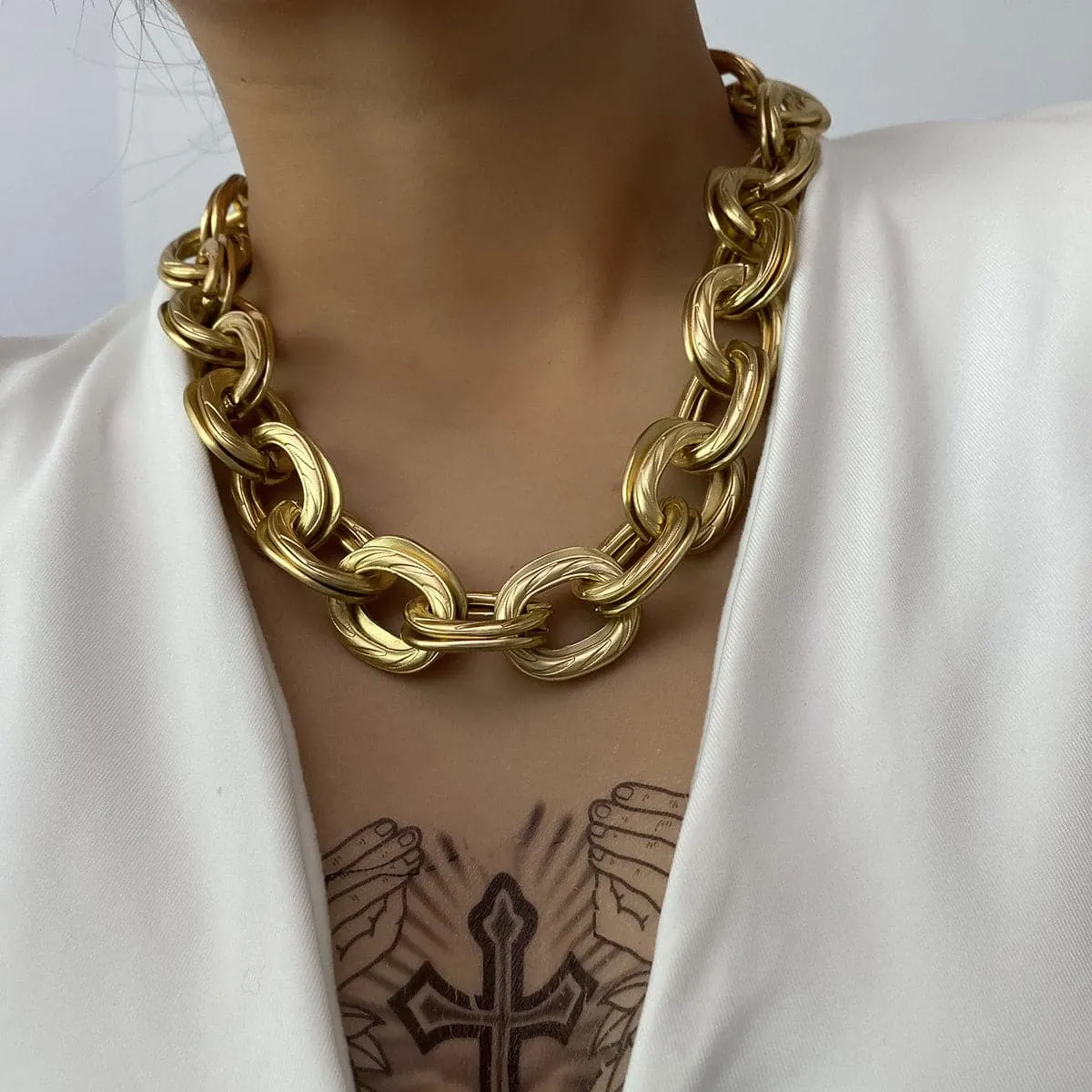 18K Gold-Plated Figaro Choker
