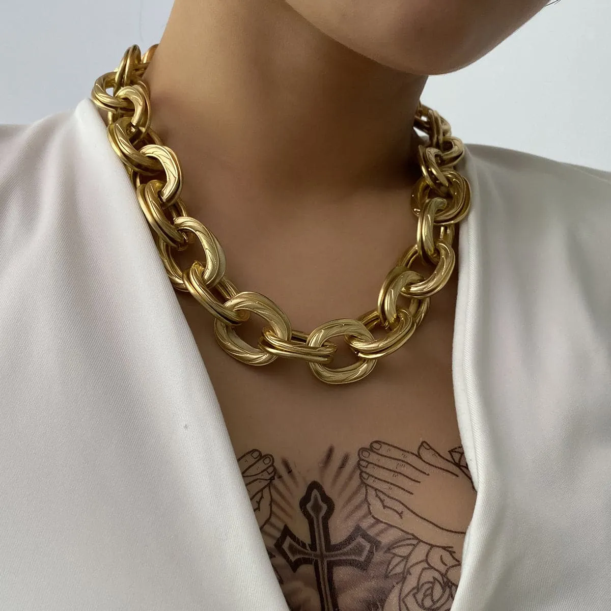 18K Gold-Plated Figaro Choker