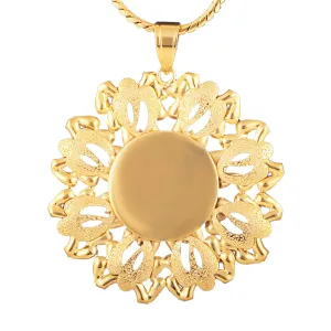 18K Gold-Plated Hollow Flower Pendant Necklace