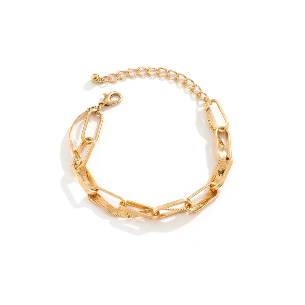 18K Gold-Plated Layered Cable Chain Bracelet