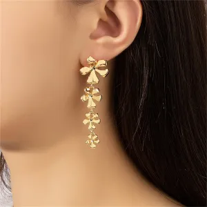 18K Gold-Plated Linked Flower Drop Earrings