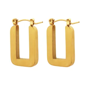18K Gold-Plated U-Shape Hoop Earrings