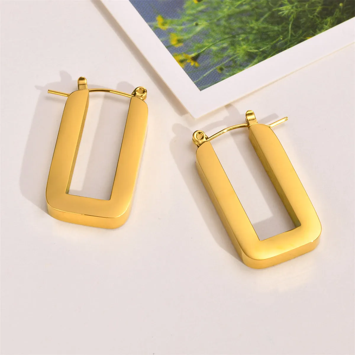 18K Gold-Plated U-Shape Hoop Earrings