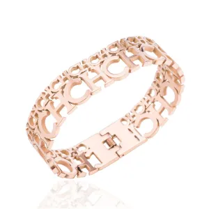 18K Rose Gold-Plated 'CH' Bangle