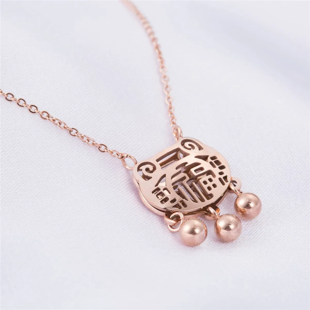 18K Rose Gold-Plated Lock Of Longevity Pendant Necklace