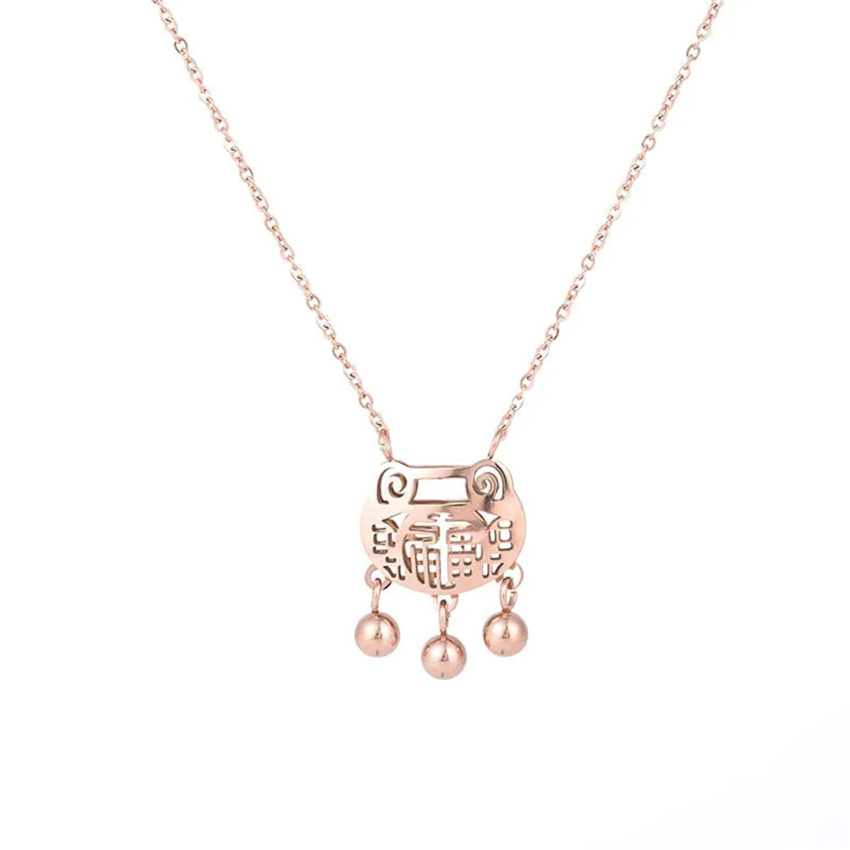 18K Rose Gold-Plated Lock Of Longevity Pendant Necklace