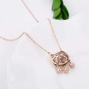 18K Rose Gold-Plated Lock Of Longevity Pendant Necklace