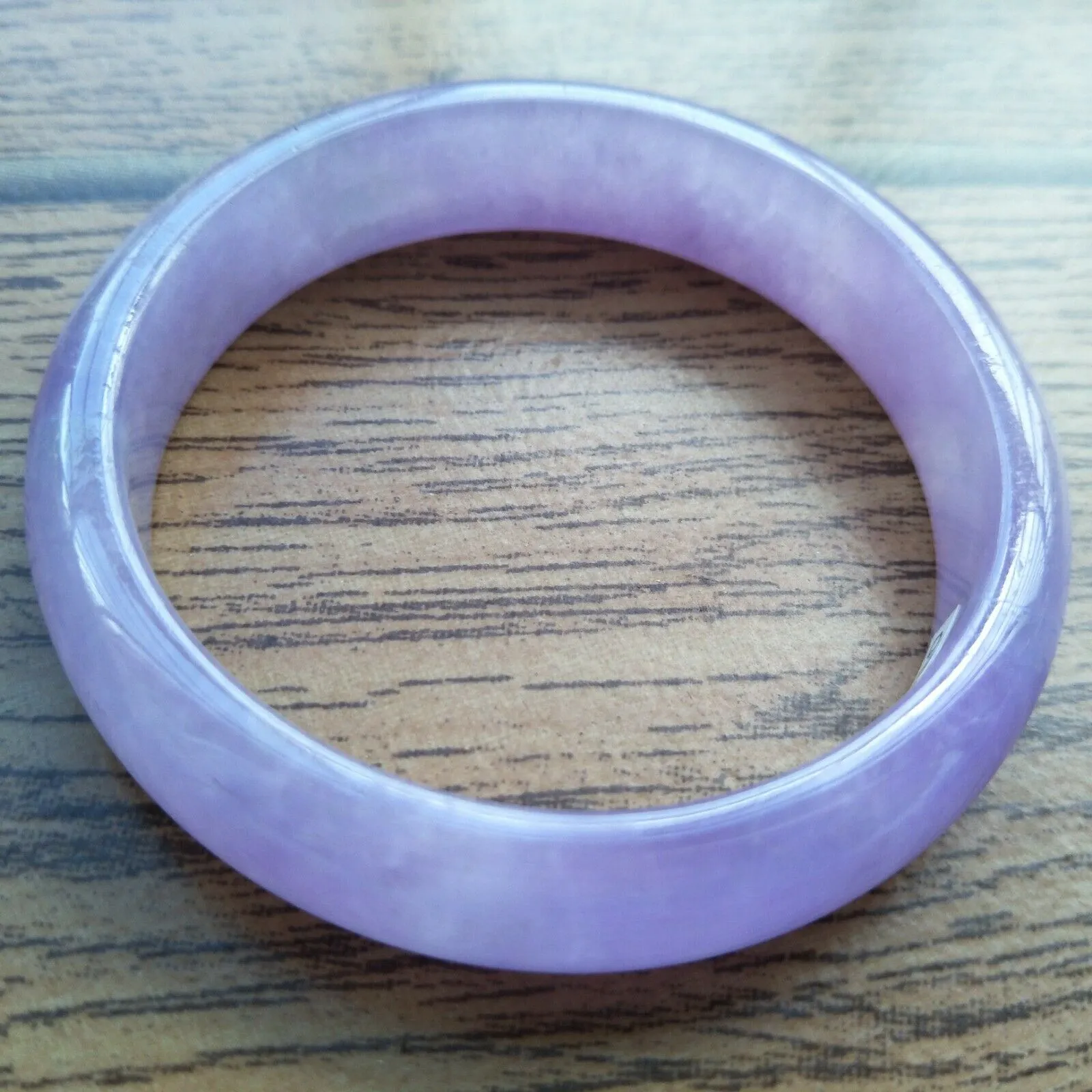 57/58/59mm Certified Natural Lavender Jadeite Emerald A*Jade HandCarved Lucky Bracelet Bangle F110
