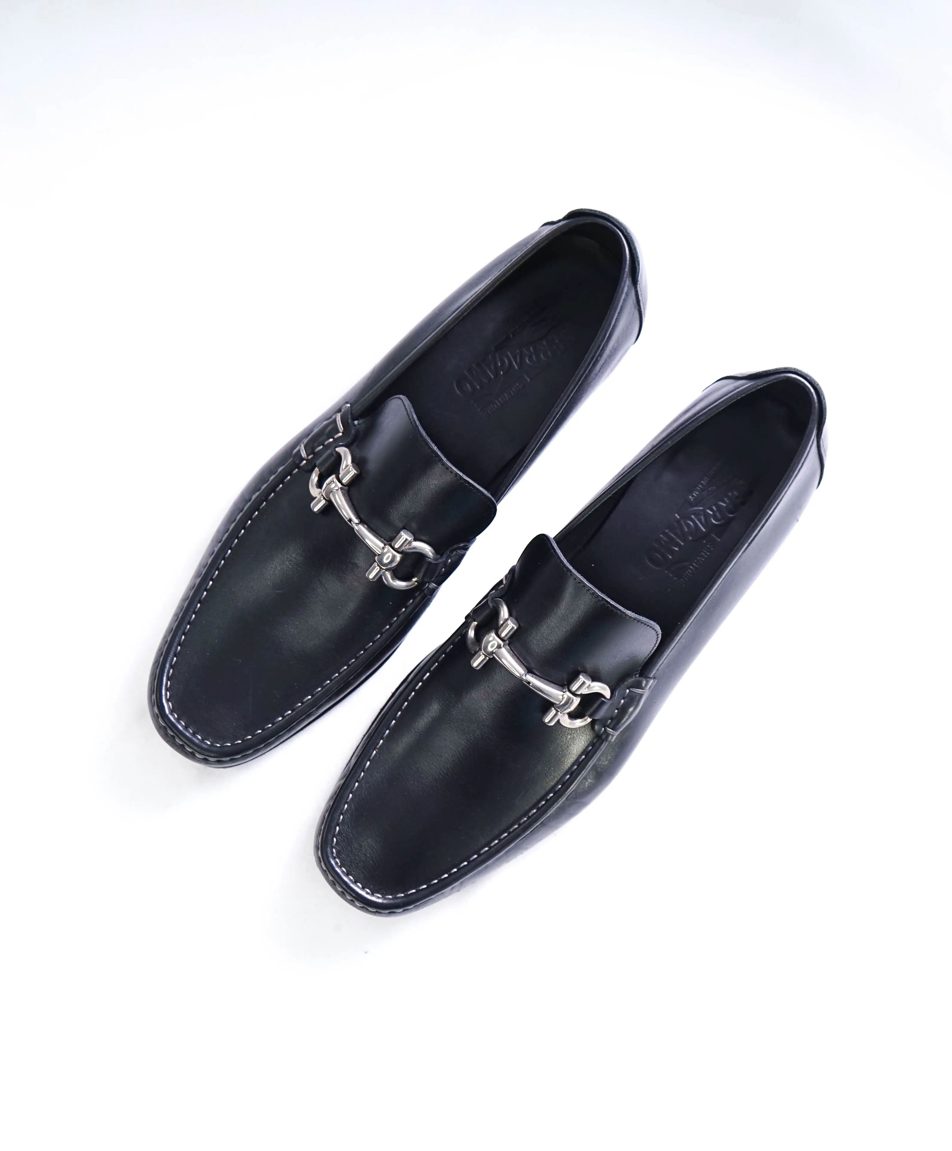 $700 SALVATORE FERRAGAMO - "GIORDANO" Black Leather Loafer- 12 EE