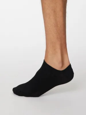 Ashley Black Bamboo Trainer Socks by Thought, Size 7-11