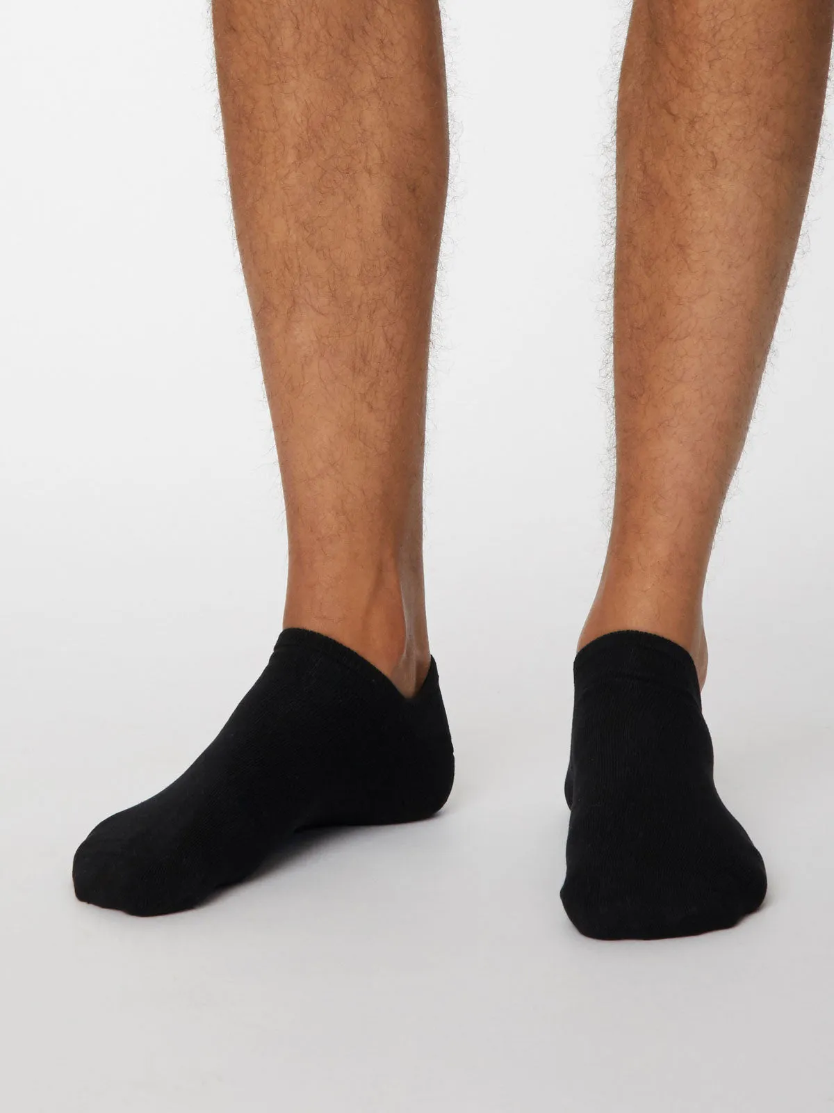 Ashley Black Bamboo Trainer Socks by Thought, Size 7-11