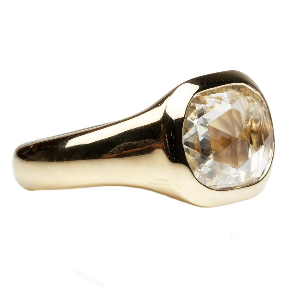 Bell & Bird Heavy Gold Bezel Set Rose Cut Diamond Ring