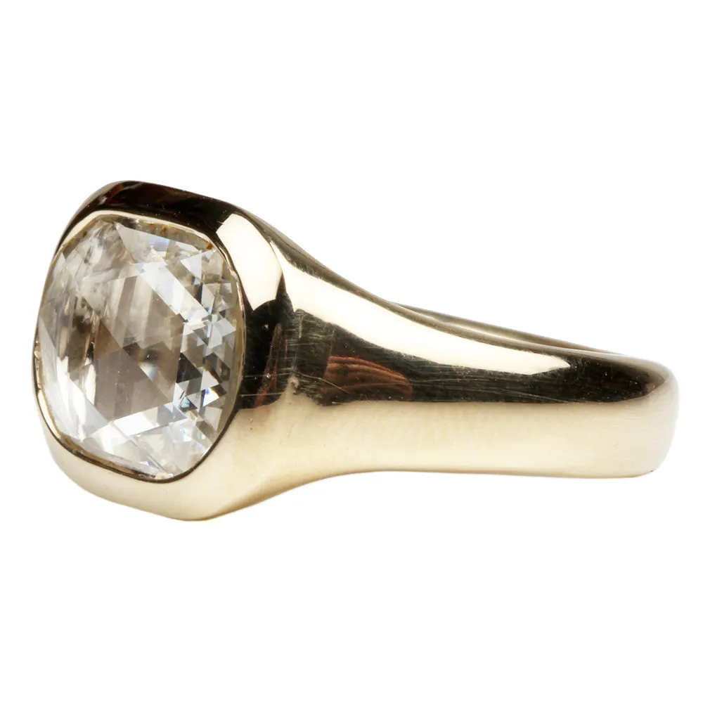 Bell & Bird Heavy Gold Bezel Set Rose Cut Diamond Ring