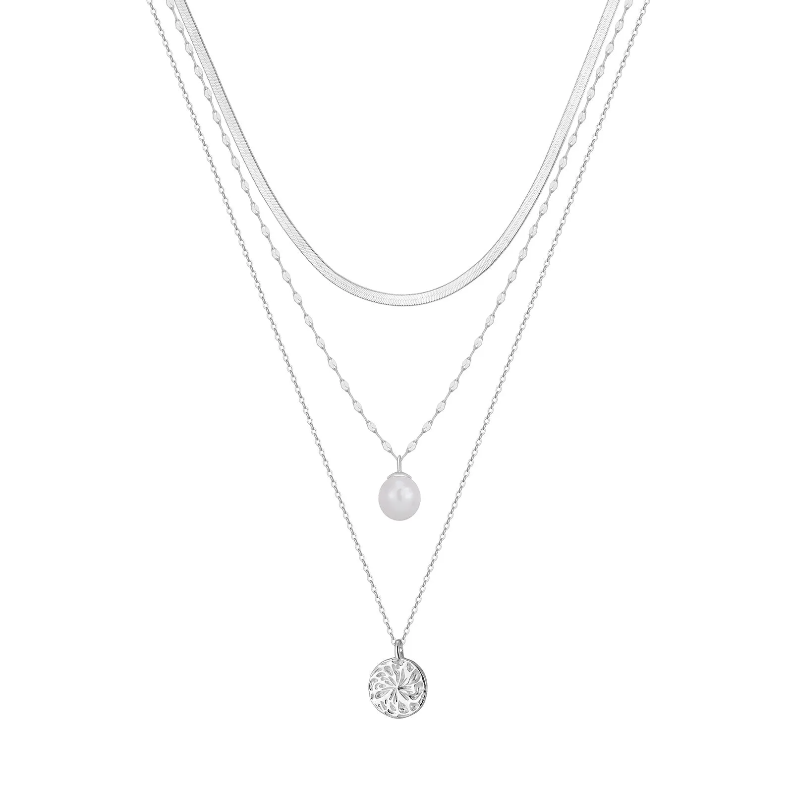 BLISSFUL RADIANCE TRIPLE LAYERED NECKLACE