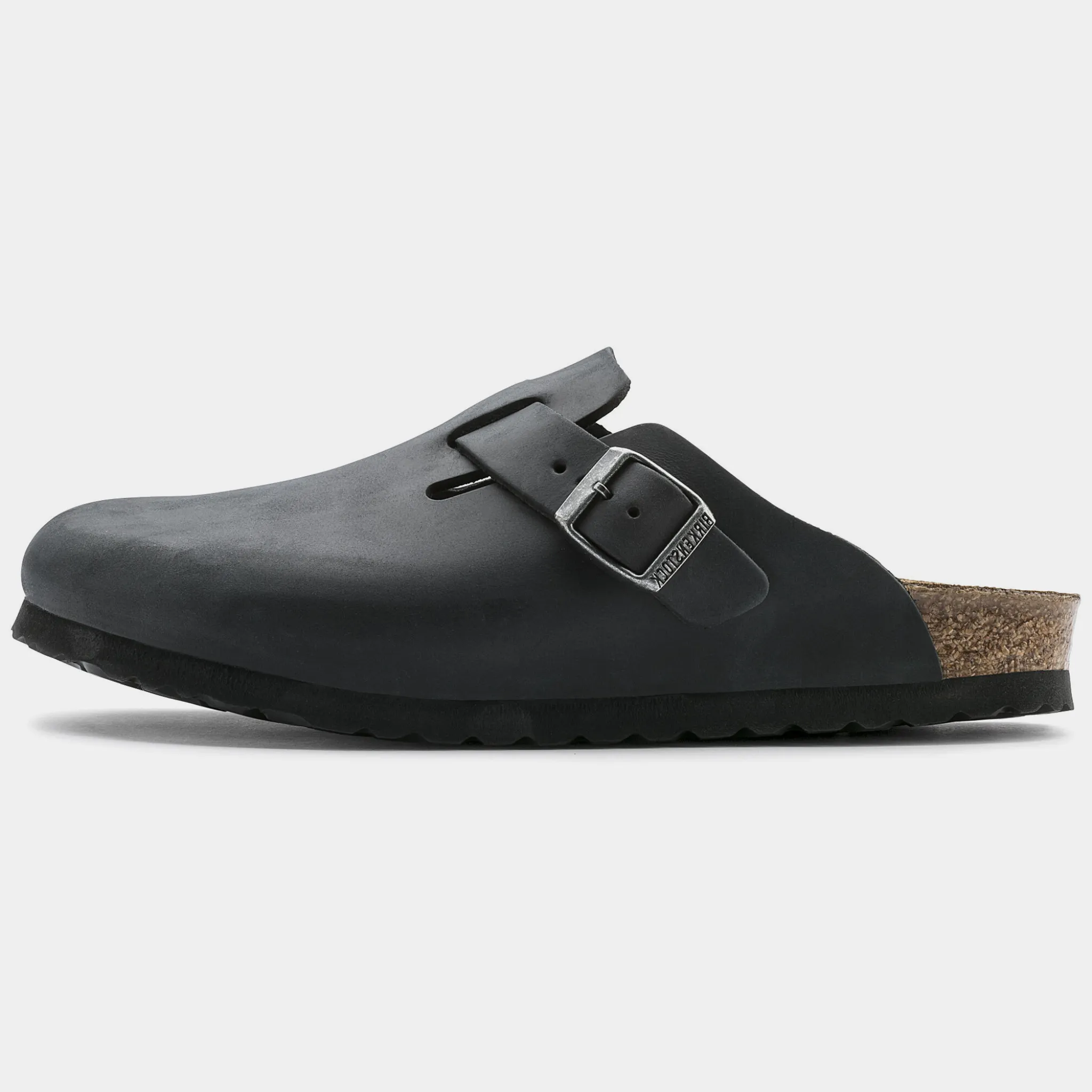 Boston Oiled Leather Black Flats