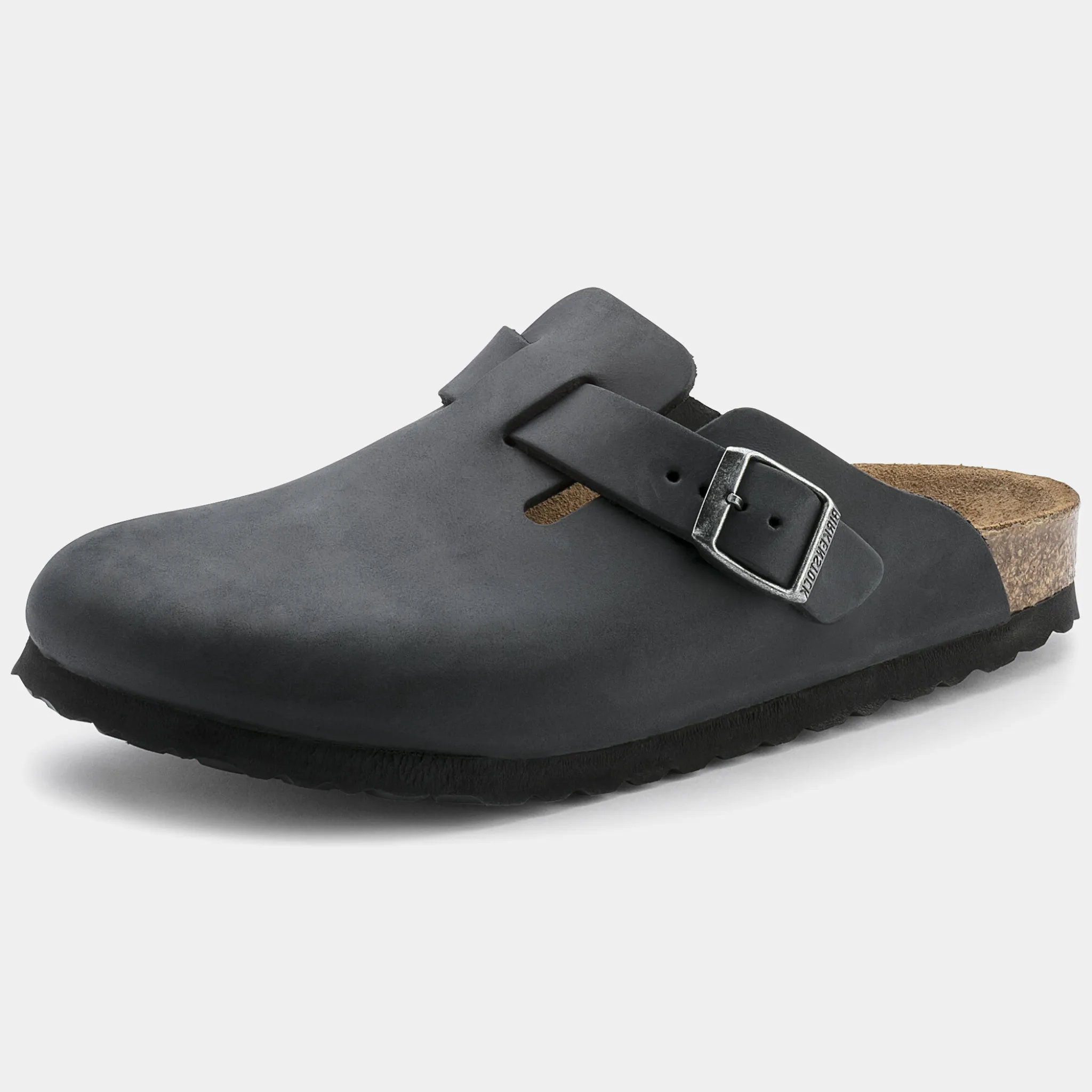Boston Oiled Leather Black Flats