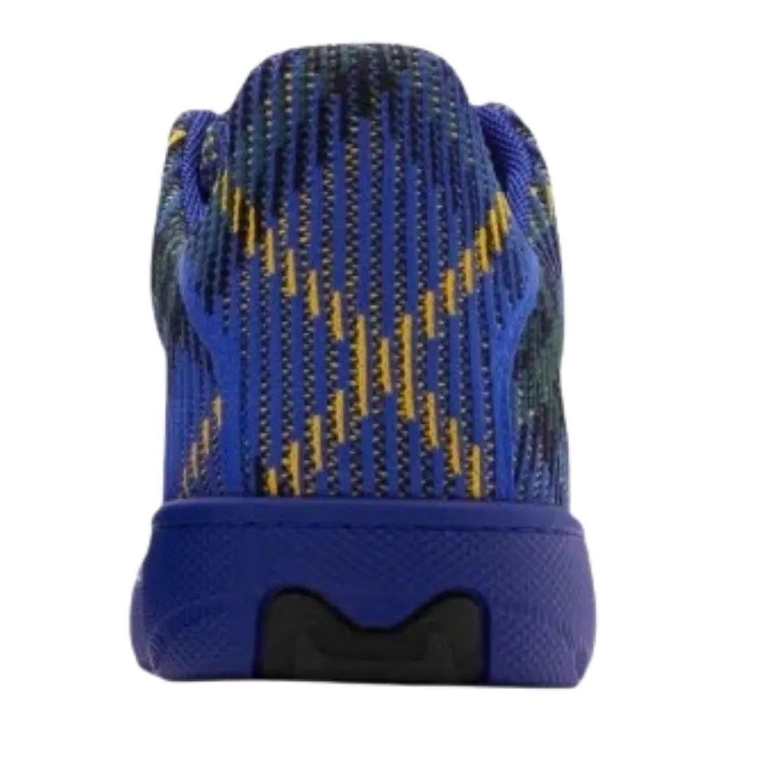 Burberry 8088827 Burberry Checked Box Knit Trainers Bright Navy Ip Check Box Knit Trainer Male