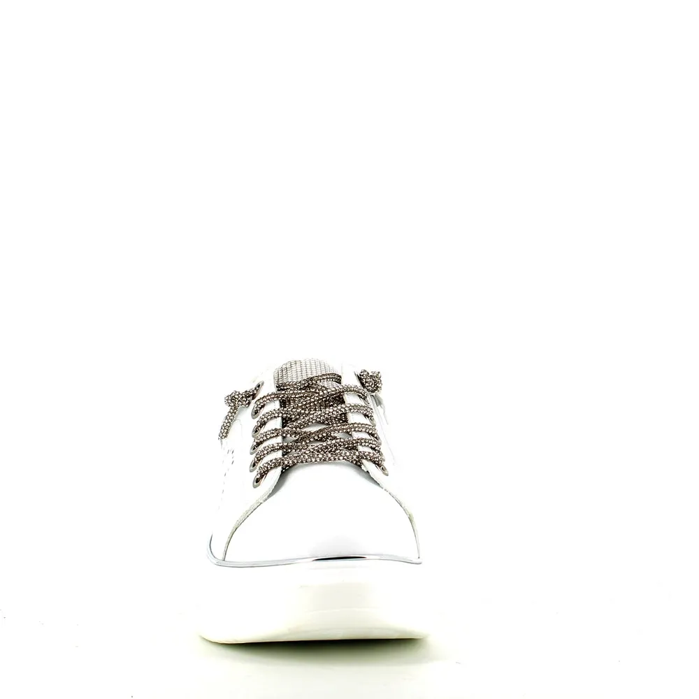 Cinders Edit Dia Lace Trainer White Silver