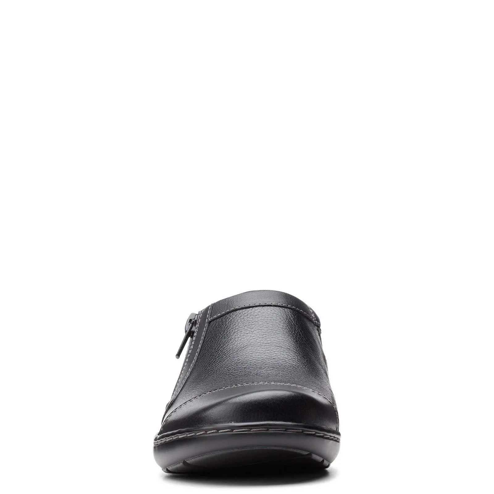 Clarks womens Cora Giny Loafer Flat, Black Tumbled/Smooth Leather, 10 US