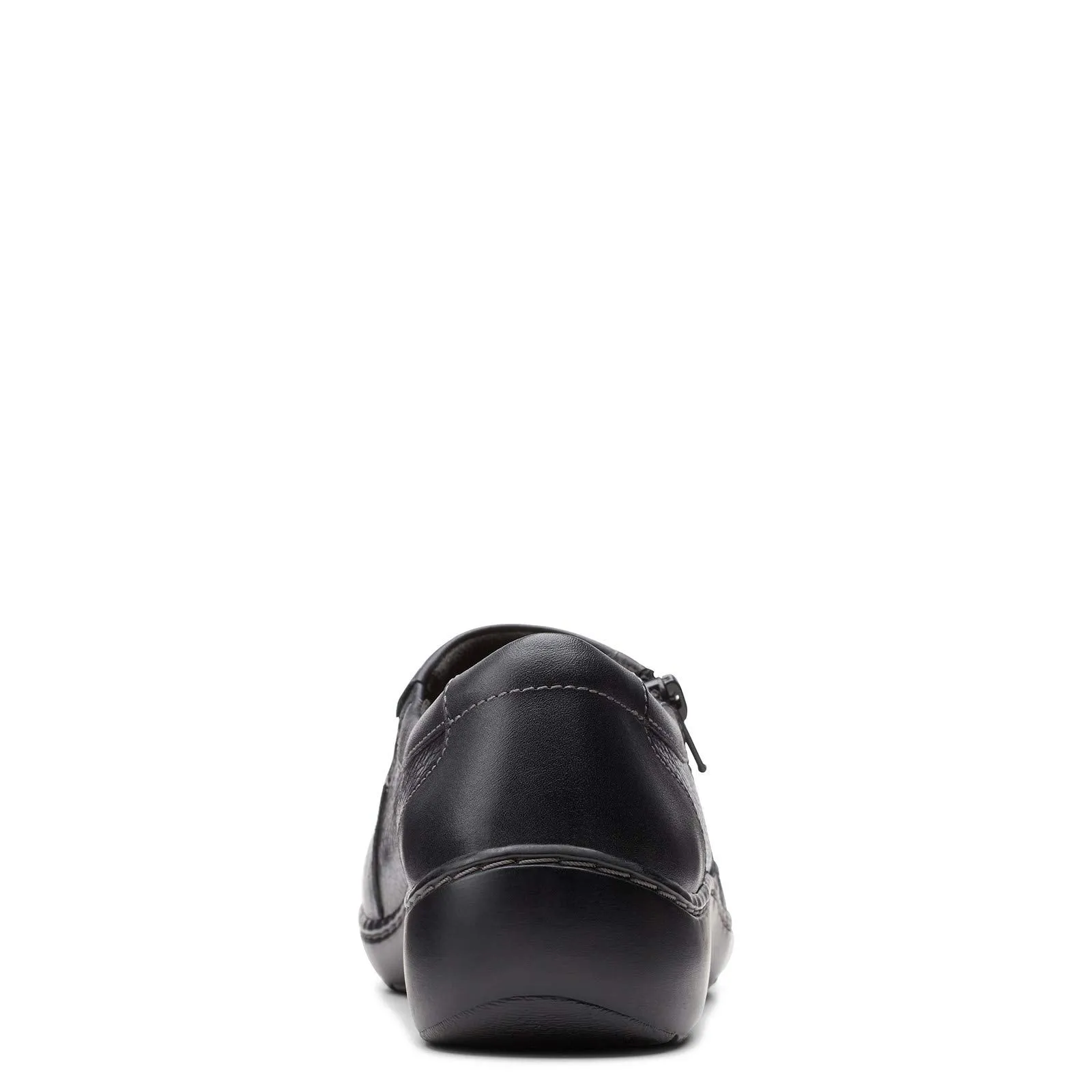 Clarks womens Cora Giny Loafer Flat, Black Tumbled/Smooth Leather, 10 US