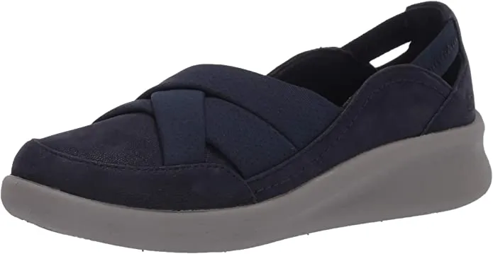 Clarks Women's Sillian 2.0 Star Loafer, Navy Synthetic, 060 M US