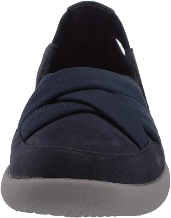 Clarks Women's Sillian 2.0 Star Loafer, Navy Synthetic, 060 M US
