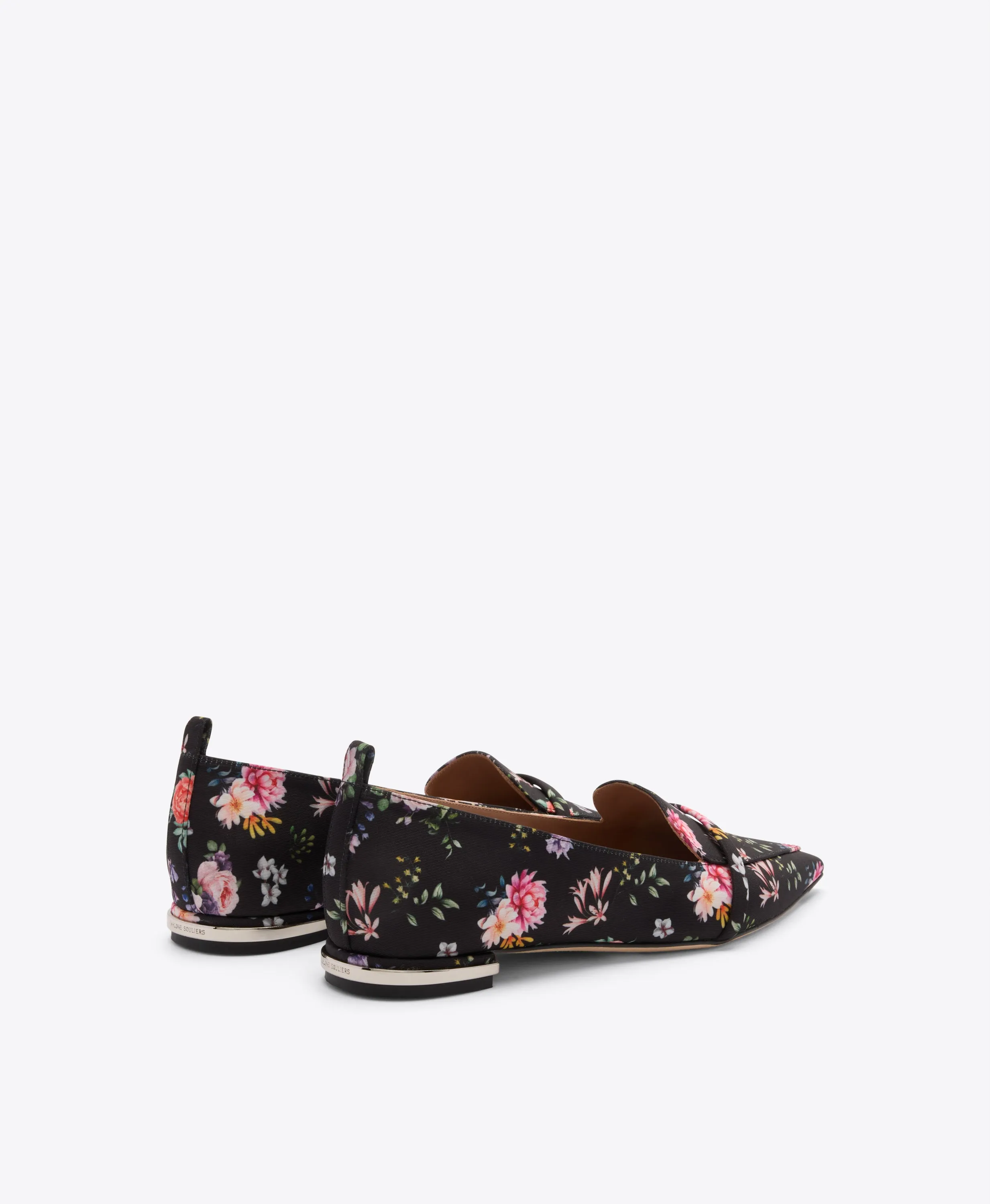 Dora Black Floral Grosgrain Loafers