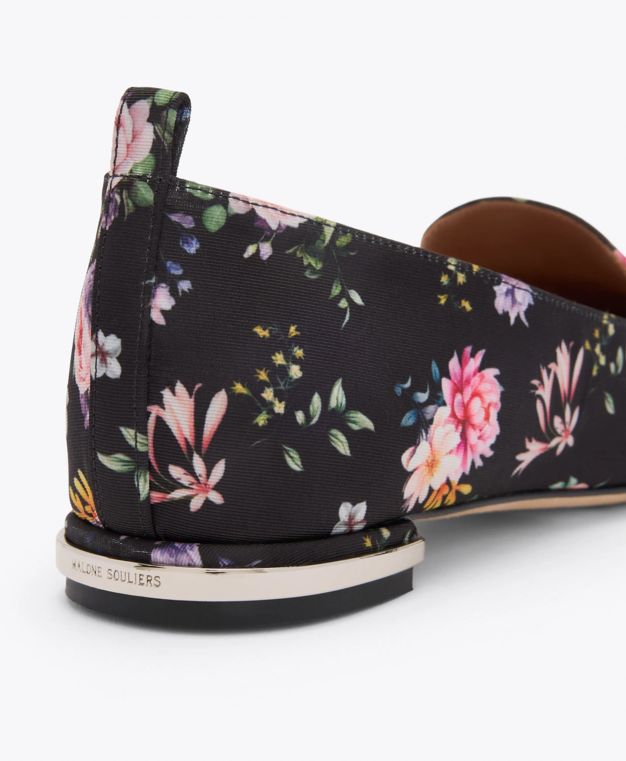 Dora Black Floral Grosgrain Loafers