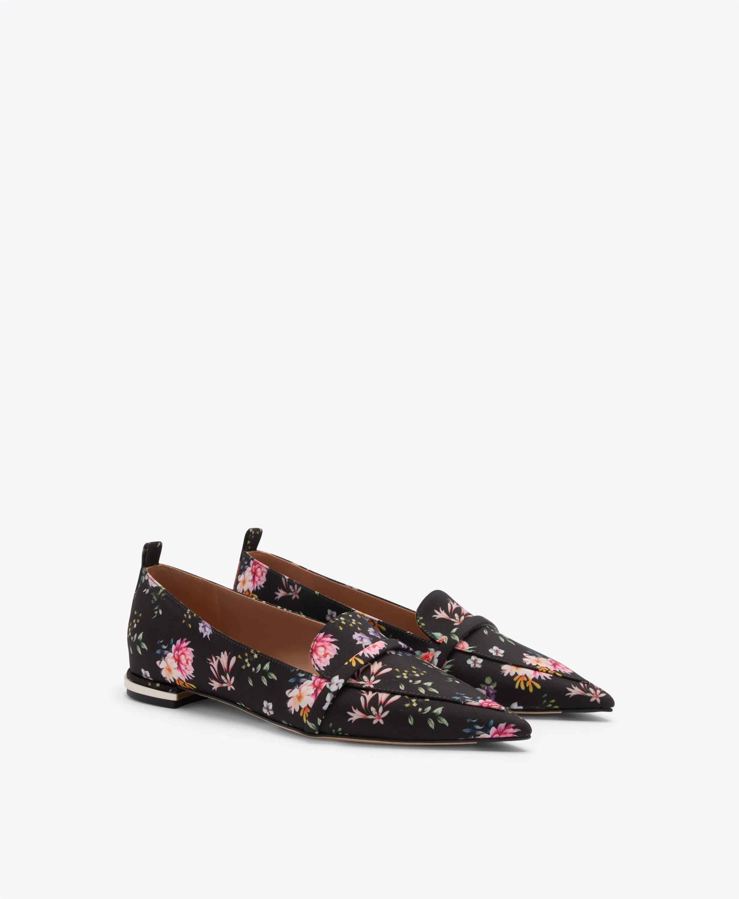 Dora Black Floral Grosgrain Loafers