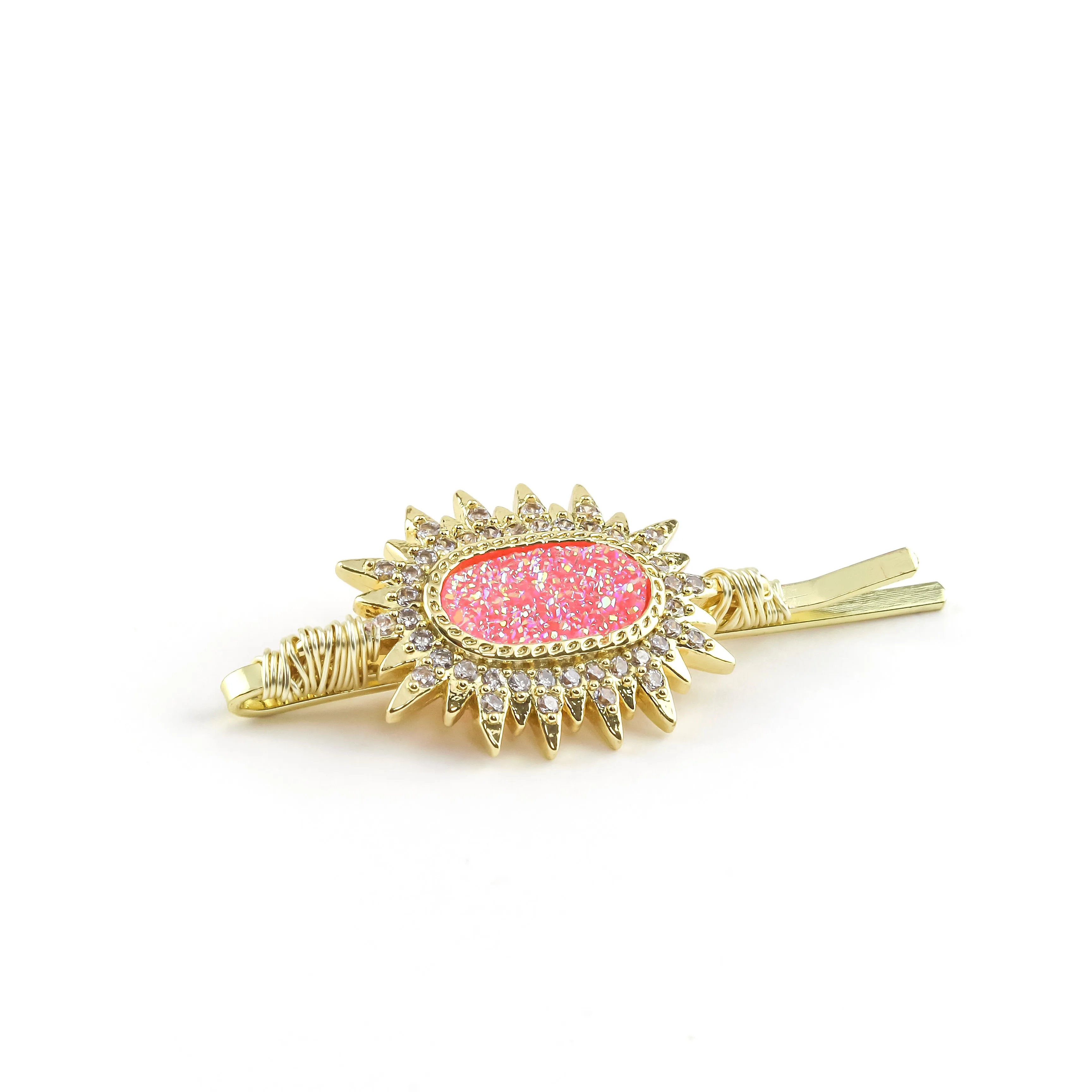 Druzy Pink Hair Gem