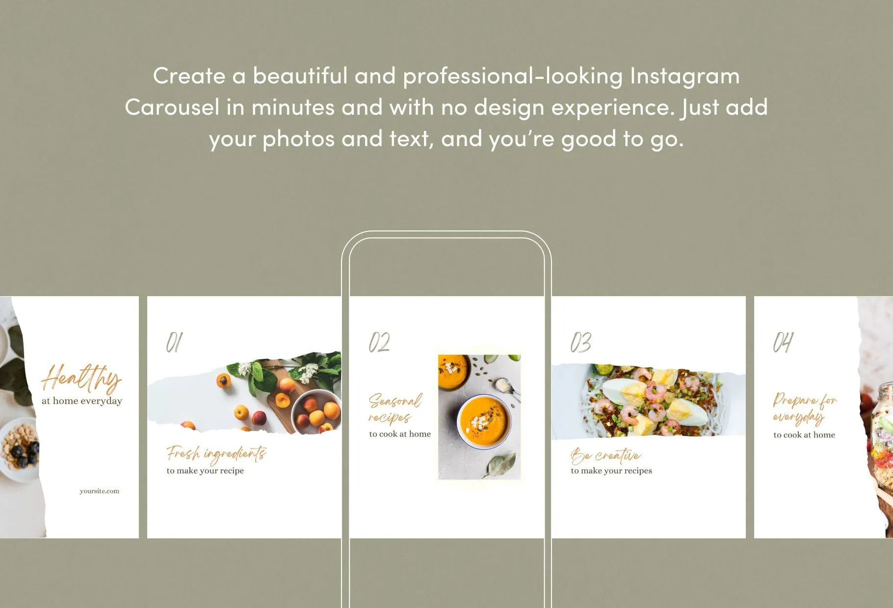 Elizabeth Food and Nutrition 6-Page Carousel Canva Template