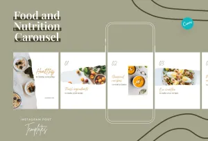 Elizabeth Food and Nutrition 6-Page Carousel Canva Template