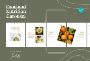 Ella Food and Nutrition 6-Page Carousel Canva Template