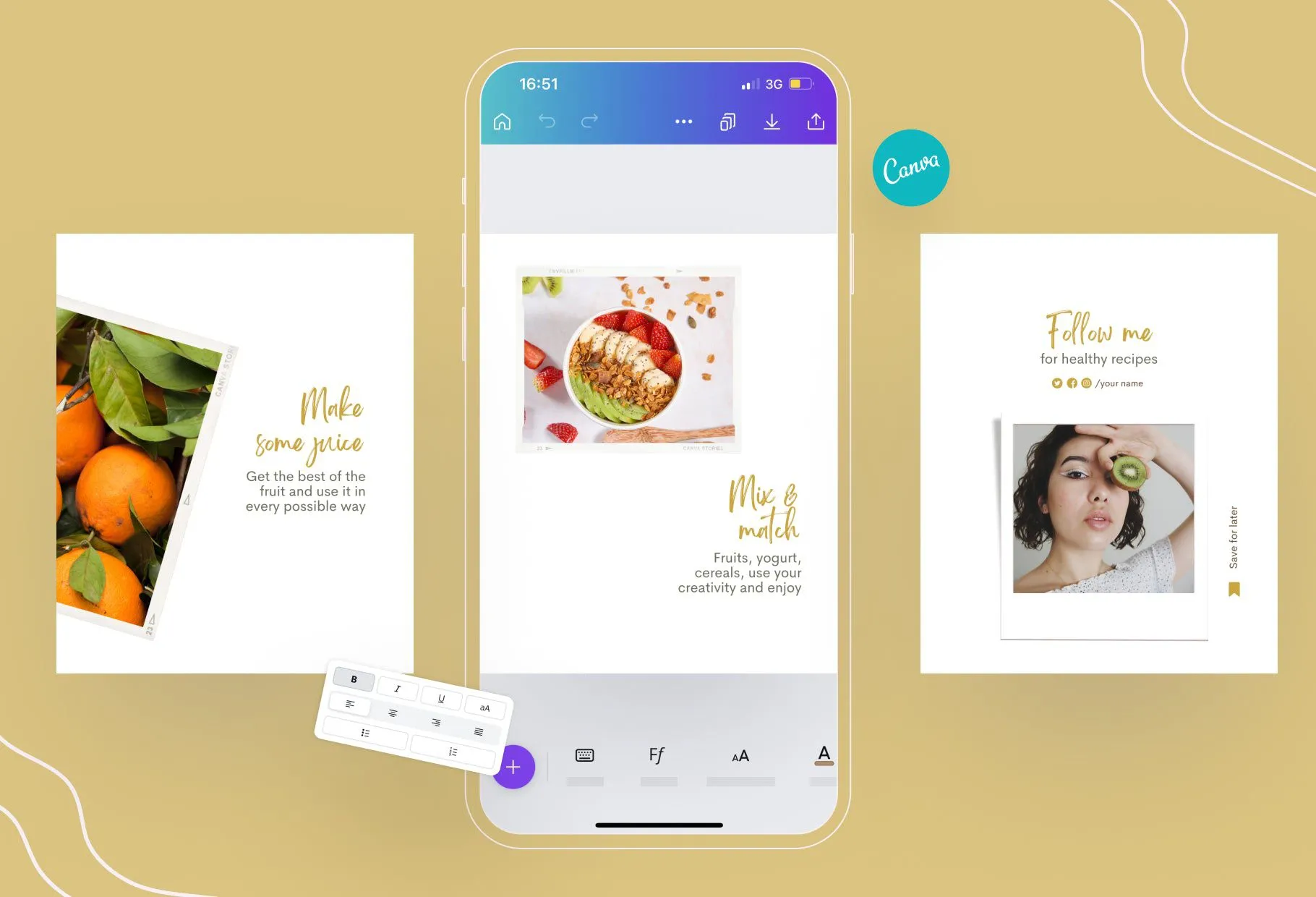 Ella Food and Nutrition 6-Page Carousel Canva Template
