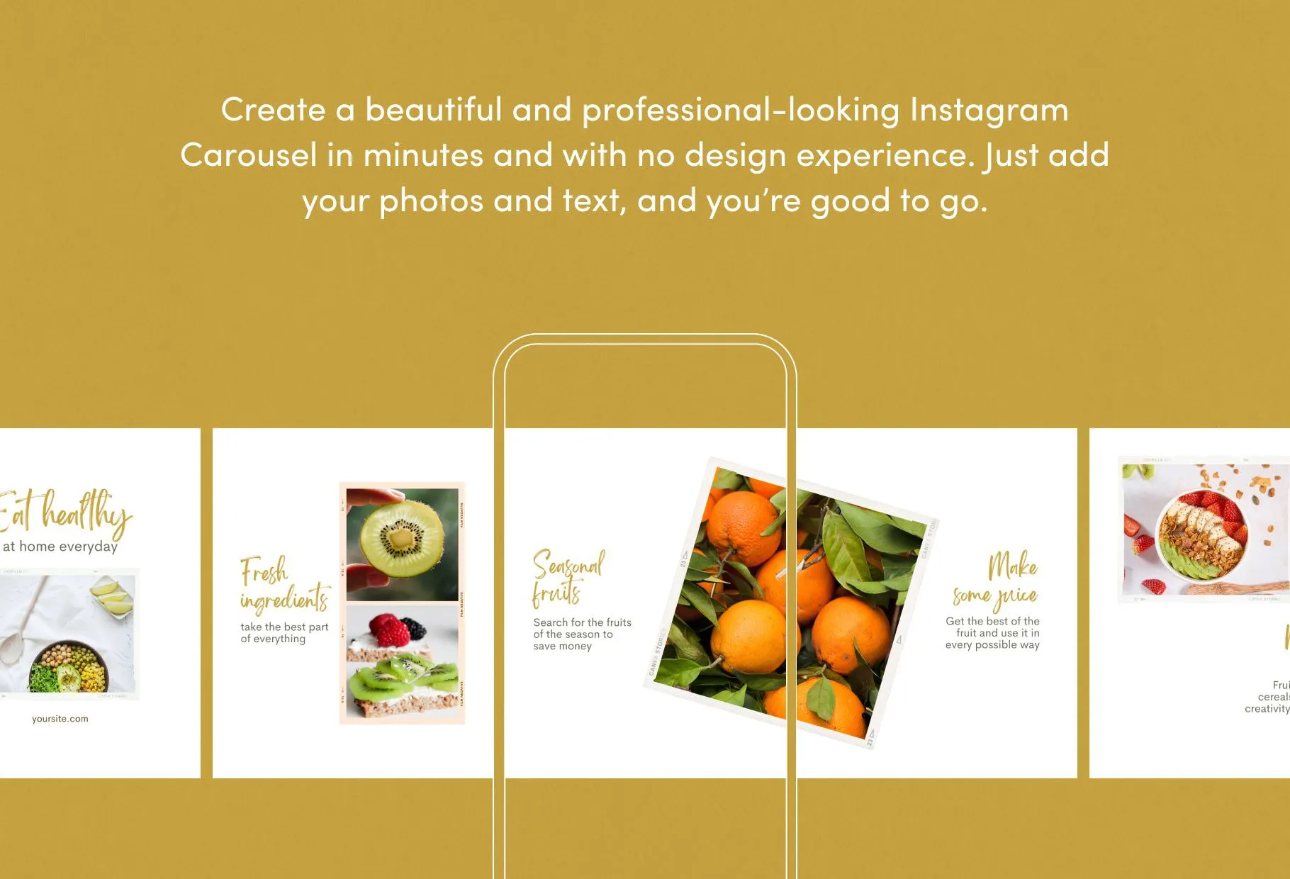 Ella Food and Nutrition 6-Page Carousel Canva Template